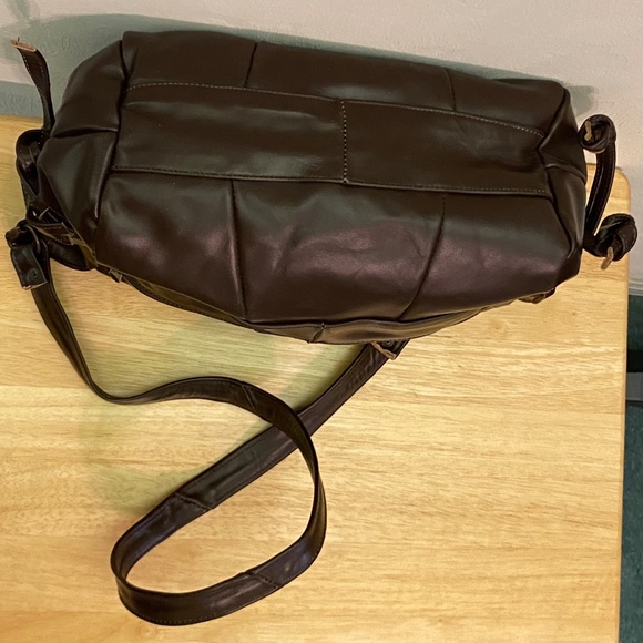 Women's shoulder bag, dark chocolate, fine leather - Picture 3 of 3